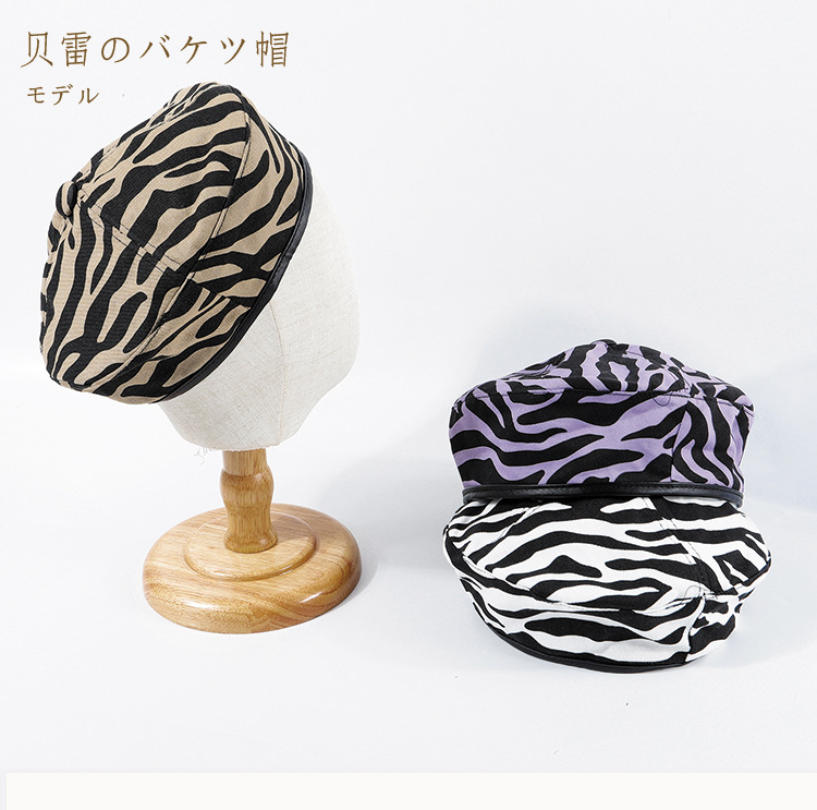 Retro Zebra Fashion Wild Navy Style Octagonal Hat Male British Trend Painter Hat Wholesale display picture 1