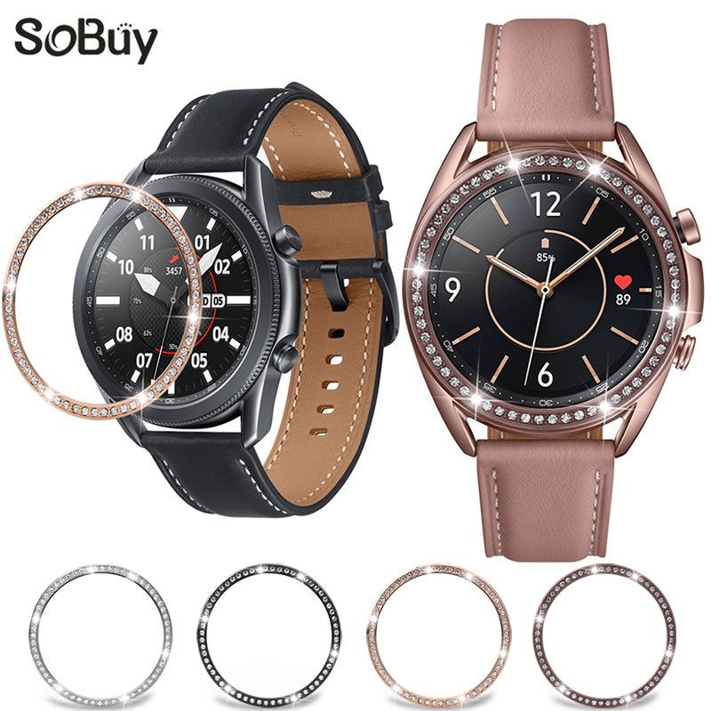 For Samsung Galaxy watch3 watch diamond bezel 45mm watch ring 41mm metal scale protection ring