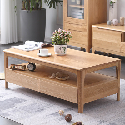 Northern Europe Simplicity a living room furniture solid wood tea table Small apartment White oak All solid wood Coffee Tables End Tables