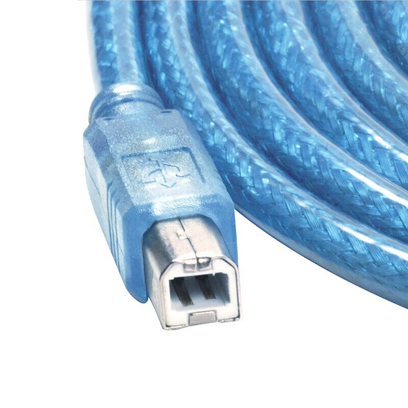 Оптовая USB-печать линия USB2.0 принтер данные соединение кабель прозрачный синий 1,5 м/10 м Microbm