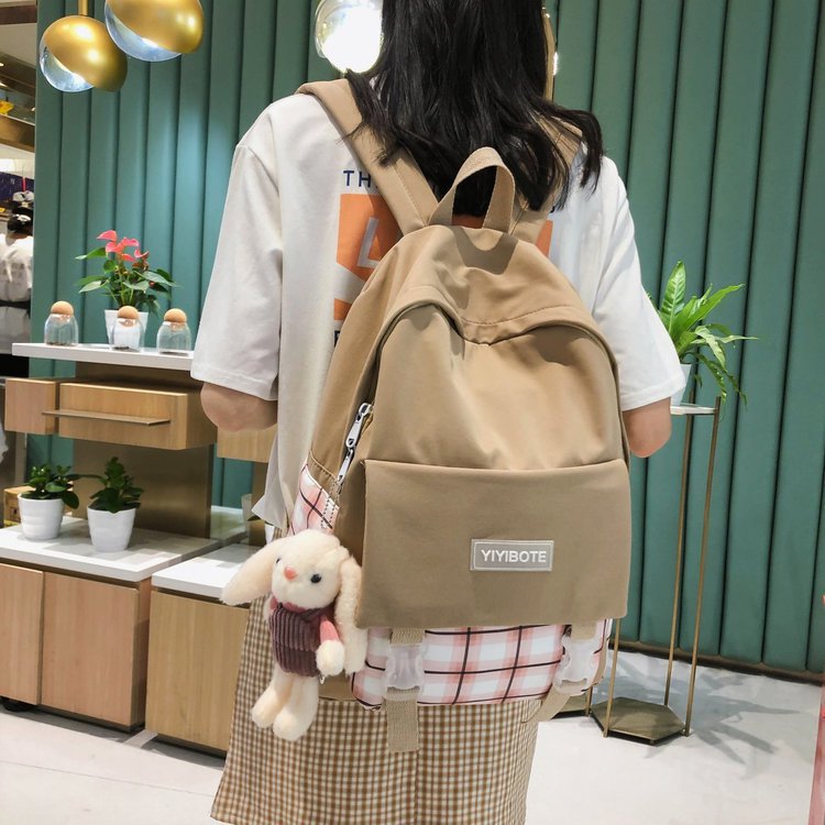 Schoolbag Korean Fashion Harajuku Cute Girl Student Small Fresh Contrast Color Plaid Backpack  Wholesale Nihaojewelry display picture 94