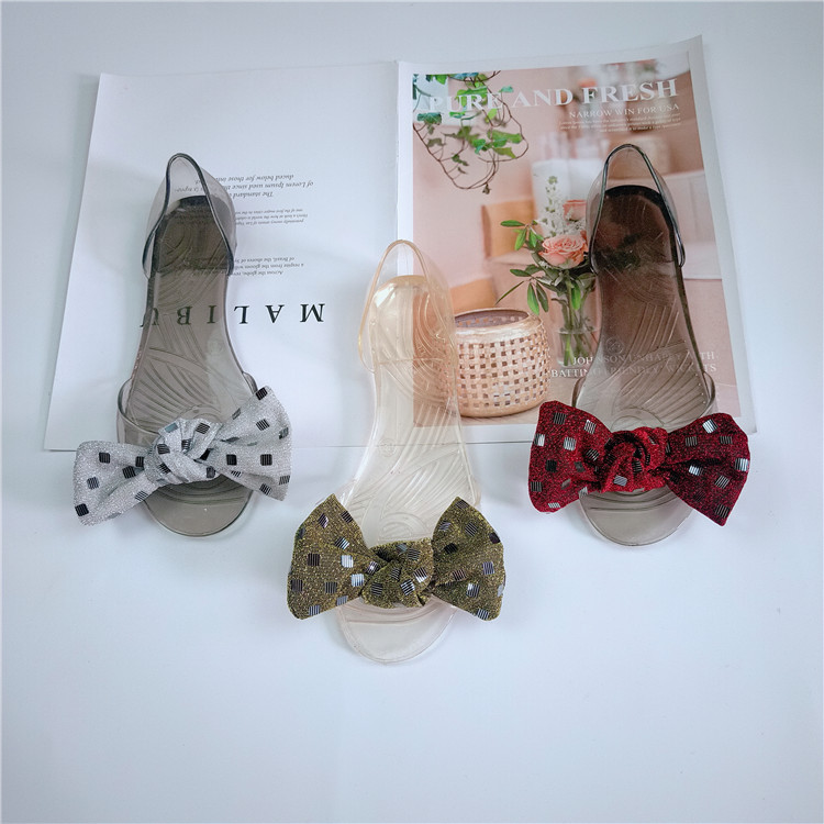Summer fashionable low lightweight non-slip sandals with bow flat…