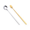 Q small round spoon stainless steel coffee spoon dessert stir spoon long -handle sedimentation ice spoon ice spoon cubic head ice spoon small spoon