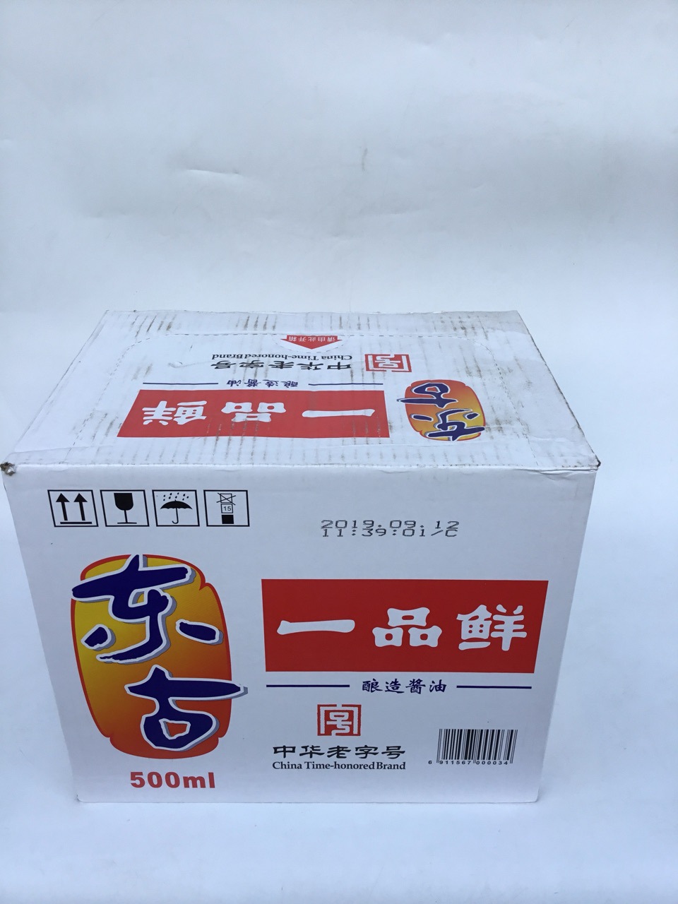 东古一品鲜500ml.12瓶酿造酱油用于烹调炒菜凉拌菜