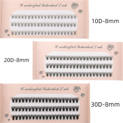 新品熱熔10/20/30根朵毛嫁接睫毛自然濃密 嫁接假睫毛單簇種植