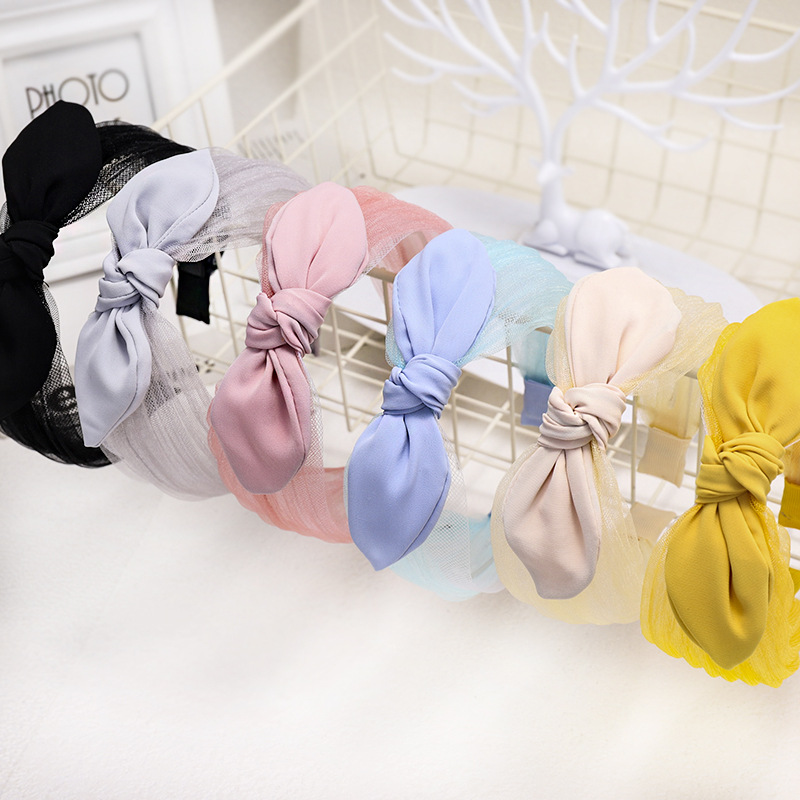 Korean New Fashion Lace Knotted Bow Tie Headband Cheap Headband Wholesale display picture 3