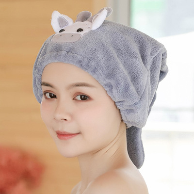 卡通干发帽女包头巾擦头发神器超强吸水速干帽毛巾加厚洗头发浴帽