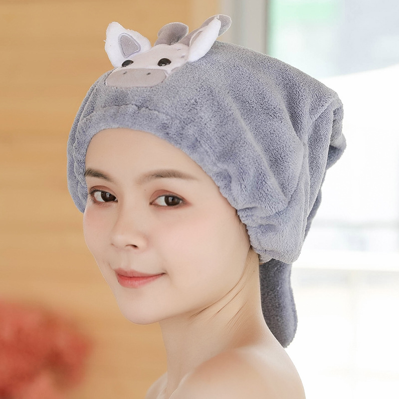 卡通干发帽女包头巾擦头发神器超强吸水速干帽毛巾加厚洗头发浴帽