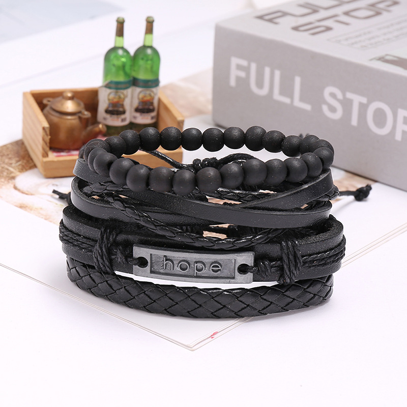 New Jewelry Retro Woven Cowhide Bracelet Diy Combination Suit Leather Jewelry Wholesale Nihaojewelry display picture 1