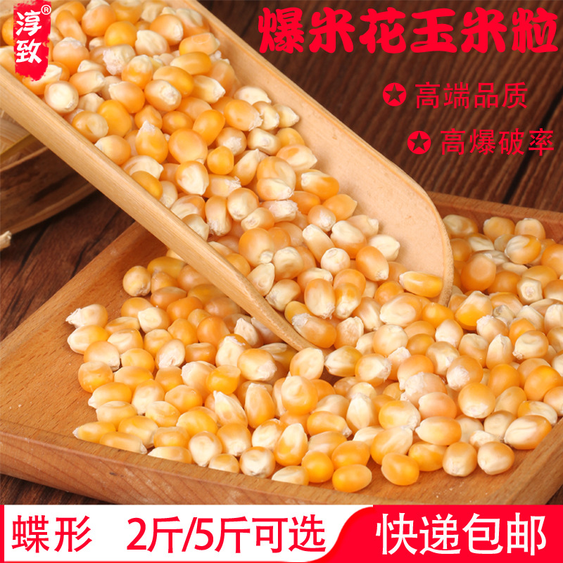 淳致爆米花玉米粒家用商用蝶形自制小干玉米炸苞米花原料2斤5斤