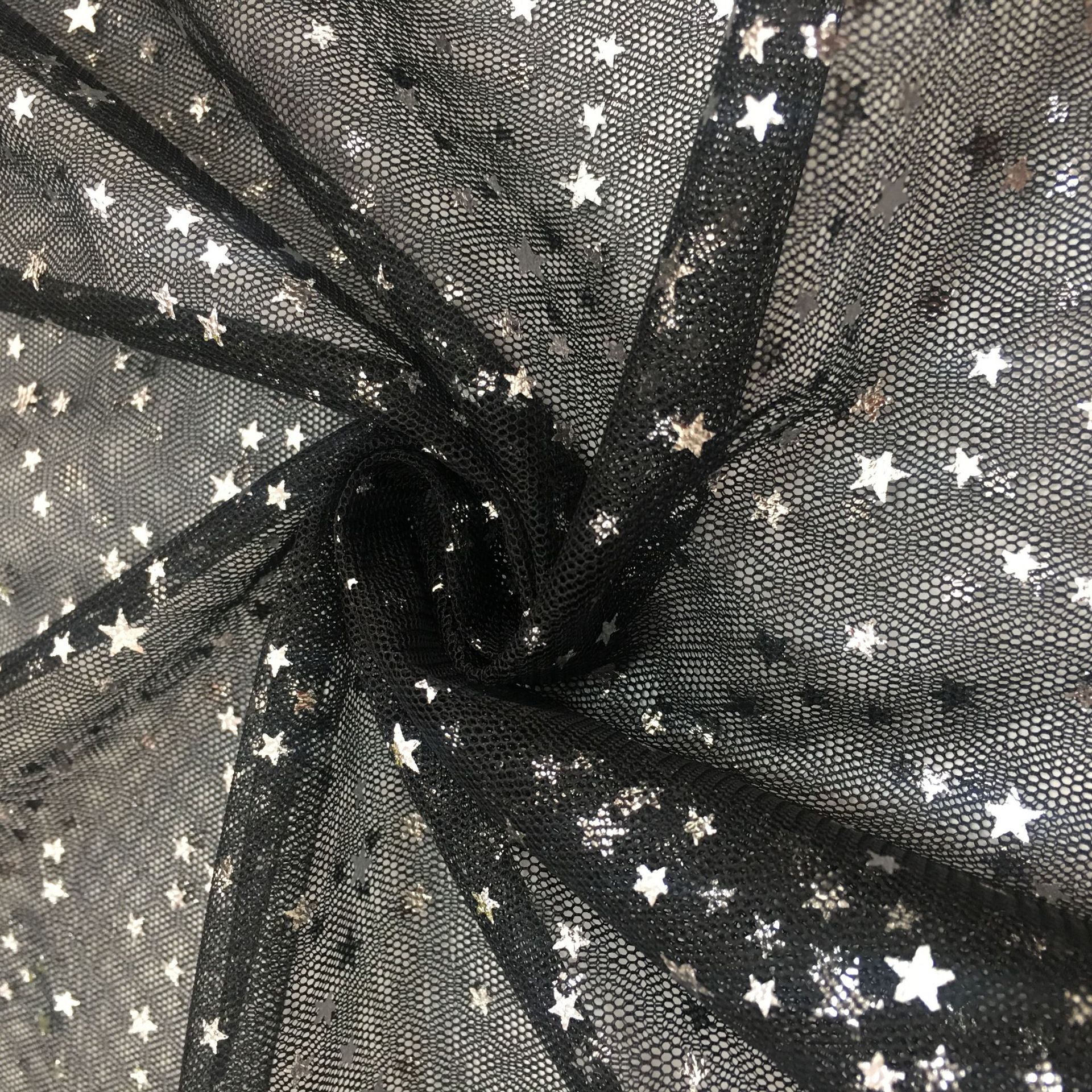 网布烫金 服装面料 2020年新花型 星星  门幅150CM 工厂专供