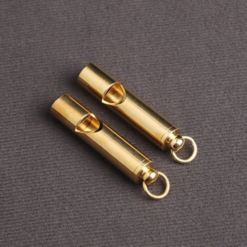 Wholesale car parts brass outdoor survival whistle key chain pendant referee whistle carry-on practical craft small handle