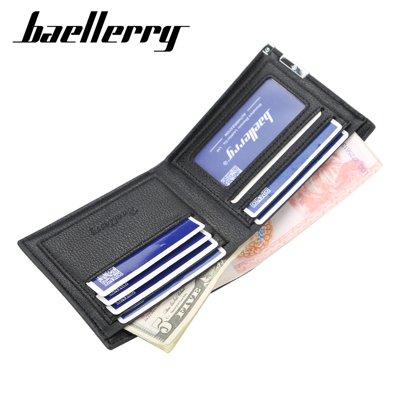 Men'S Short Korean Open Multi Card Fashion Soft Leather Iron Edge Wallet