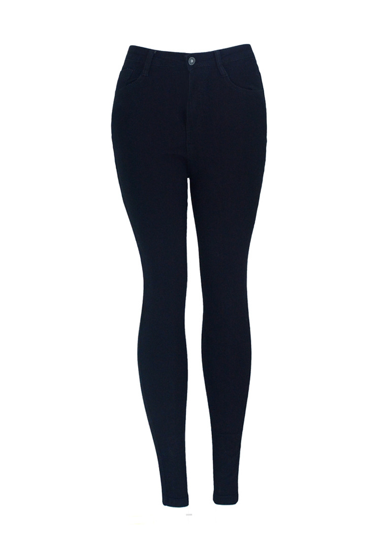 pantalones negros de corte slim con lavado elástico NSSY9123