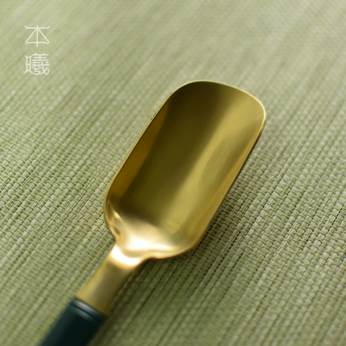 Brass tea spoon tea spoon tea shovel tea spoon metal tea art tea ceremony six gentlemen kung fu tea set accessories spare parts