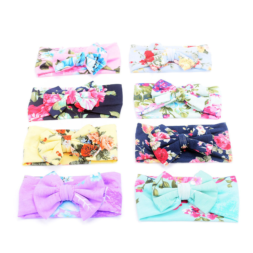 13inch Newborn Broken flowers Hair band baby bow Headband Baby hair accessories