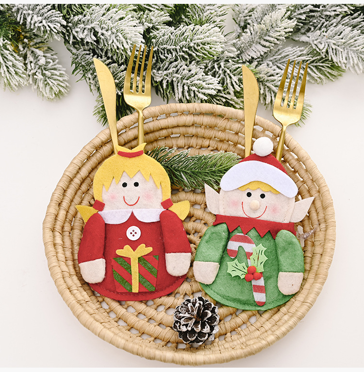 Christmas Decorations Elf Tableware Decoration display picture 9