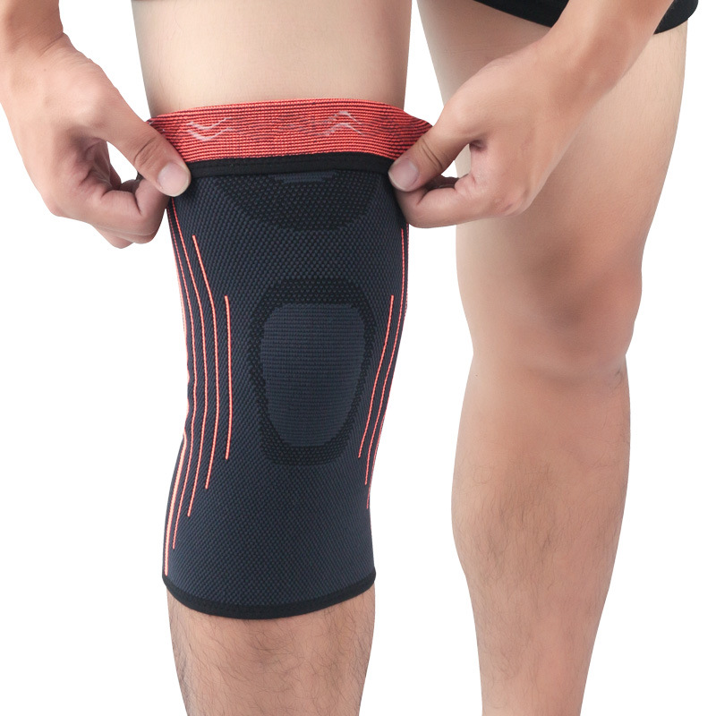 跨境运动护膝盖针织保暖绷带加压护腿套篮球足球登山跑步护具代发