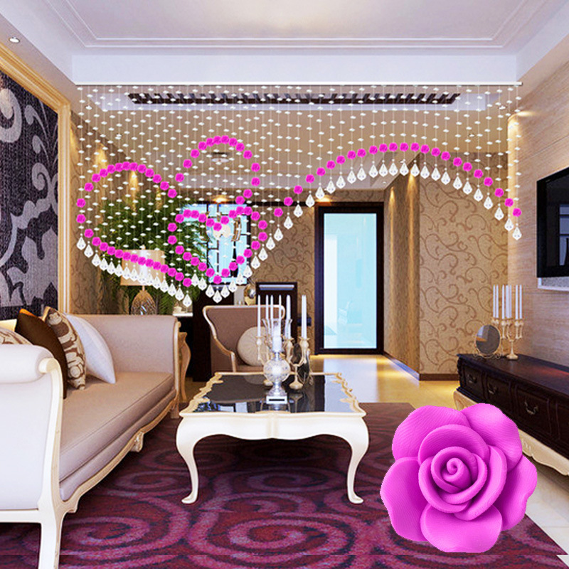 Wholesale Rose Bead Curtain Finished Curtain Crystal Bead Curtain Partition Hanging Door Curtain Living Room Bead Curtain Heart-shaped Plus Arch