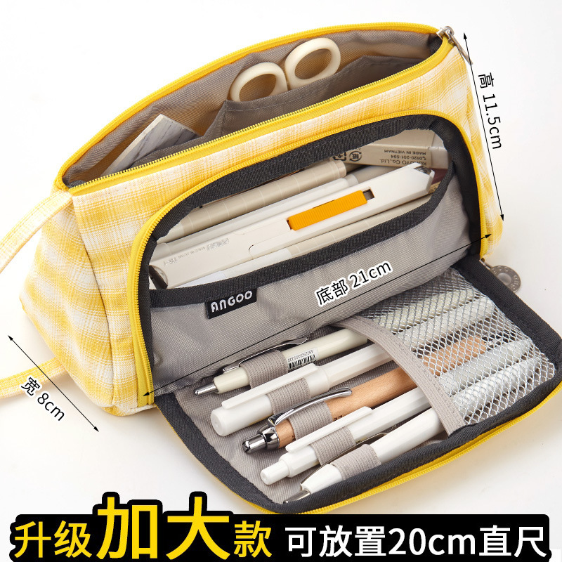 Caja de lápices de lona de gran capacidad transfronteriza Corea del Sur simple estilo retro artístico lindo multifuncional Internet celebridad papelería caja