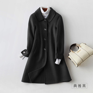 2020秋冬100羊毛双面呢大衣修身加厚呢外套简约大气双面羊绒大衣