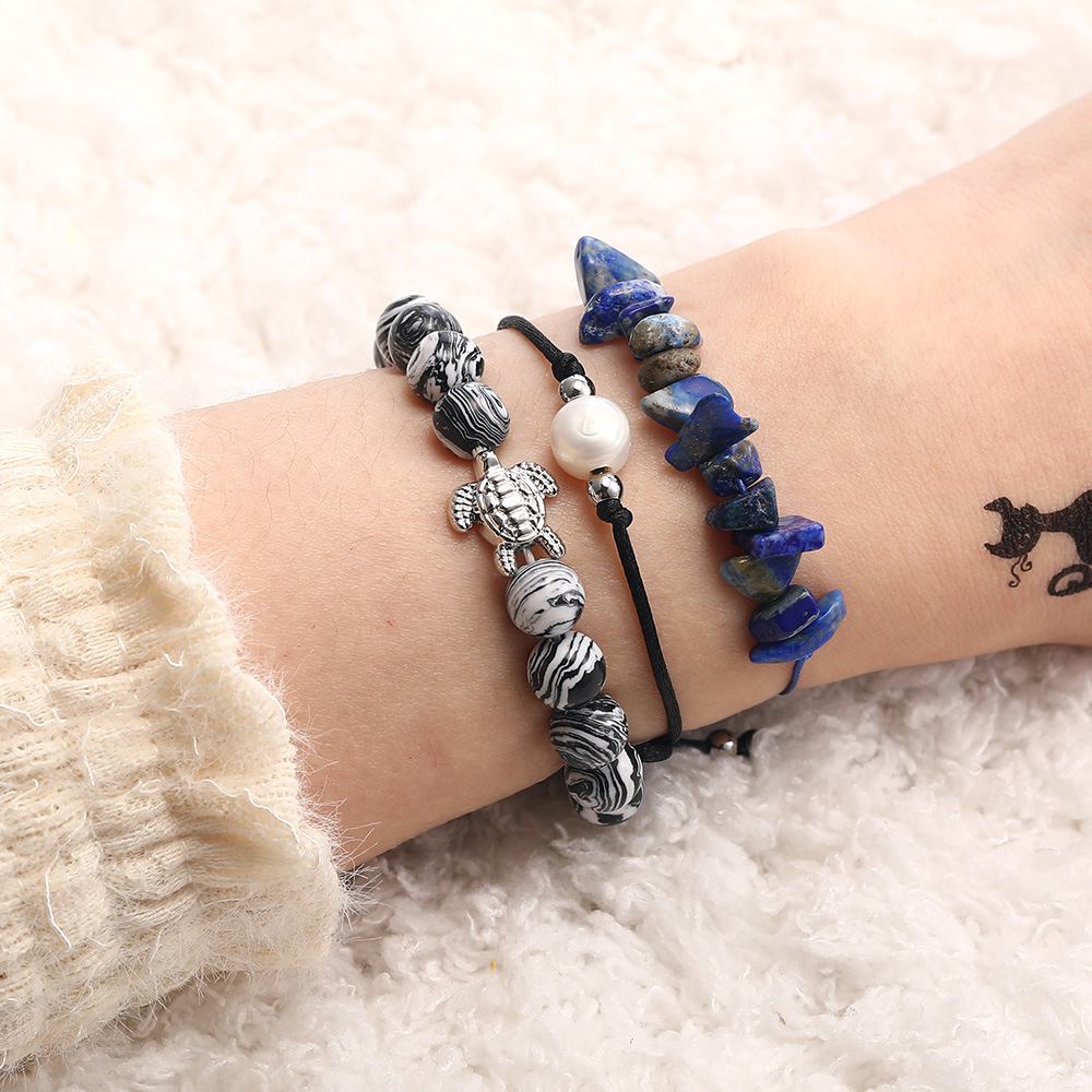 Fashion Irregular natural stone rope Beaded Bracelets 1 Piece