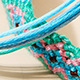 Fashion New Color Braided Rope Love Couple Multilayer Pony Turquoise Alloy Pendant Bracelet display picture 2