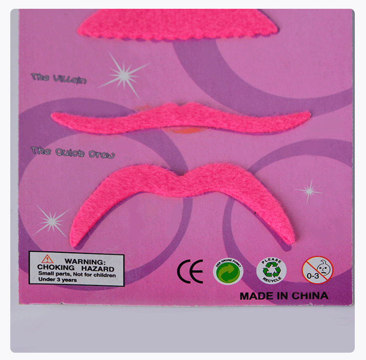 Cross-border foreign trade export Halloween costume party props simulation: Black gentleman's beard, pink lady's fine beard detail image 4