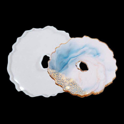Diy Irregular Coaster Mirror Glue Mold Ins Wind Decoration Placemat Epoxy Silicone Mold Can Be Assembled Set