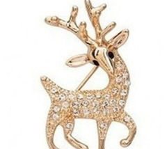 懷琅 韓國時尚飾品 精美滿鑽梅花鹿胸針 閃亮水鑽梅花鹿潮女別針
