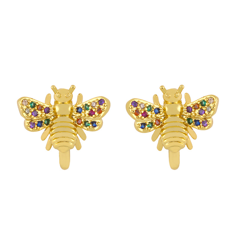 New Earrings Crown C-shaped Ear Bone Clip Micro-set Zircon Pierced Earrings Wholesale Nihaojewelry display picture 4