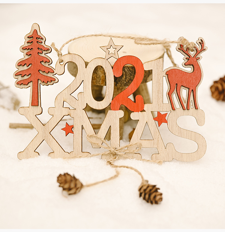 Christmas Decoration Letter Card Wooden Pendant display picture 8