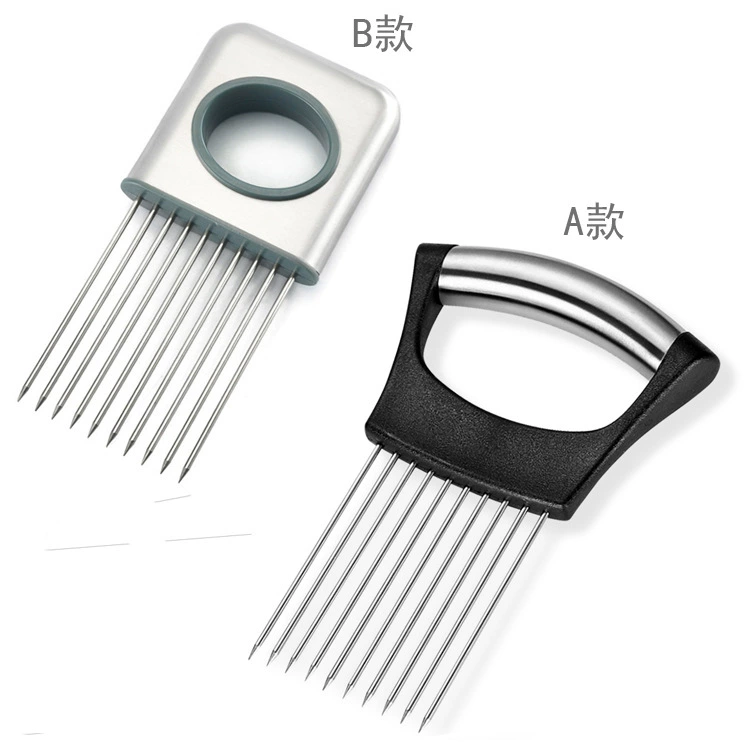 Onion holder and meat needle, 304 stainless steel kitchen tool, multi‑pin stabilizer, A/B styles