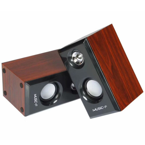 D092 Solid Wood Speaker USB Power Line Remote Volume Stereo Desktop Multimedia Wooden Speaker Computer Pair