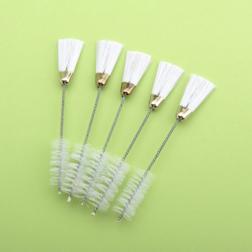 Double-ended decorating nozzle cleaning brush sewing machine cleaning brush nylon filament bristles