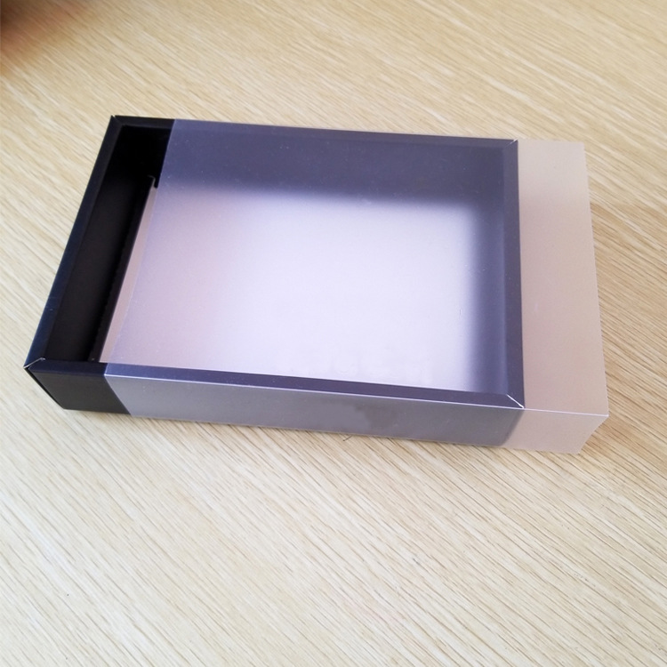 Calcetines Negro caja de regalo en stock conjunto LOGO Caja de embalaje de ropa interior de hombre transparente creativa