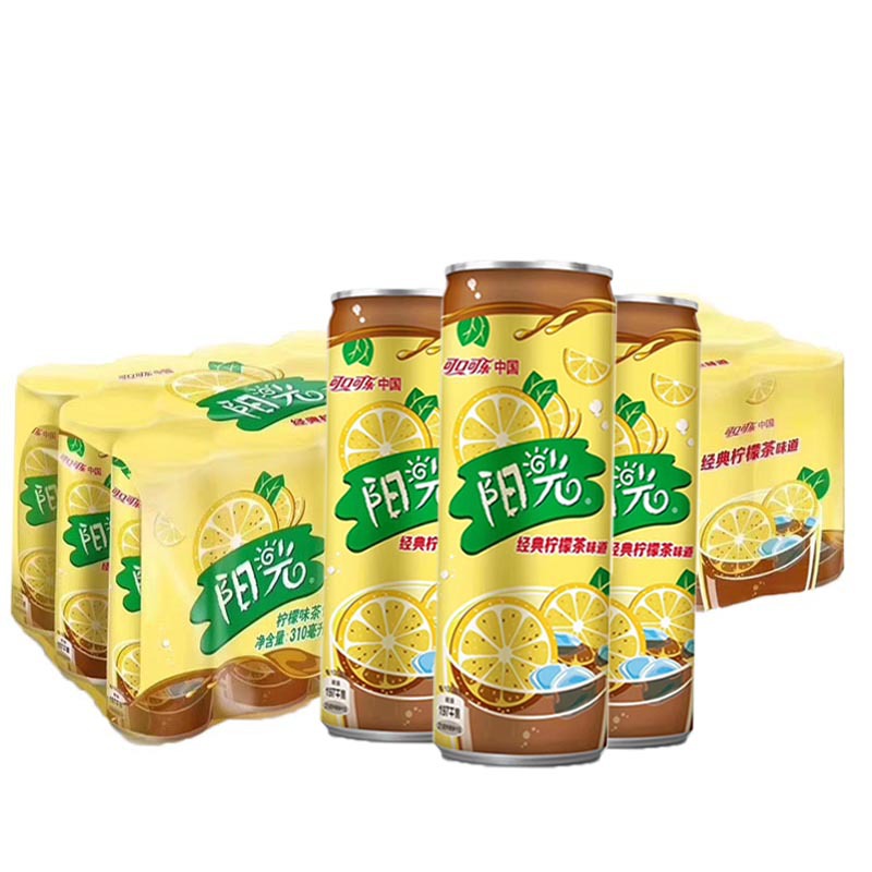 可口可乐 阳光柠檬味茶饮料310ml*12罐装整箱 经典果味茶味道包邮