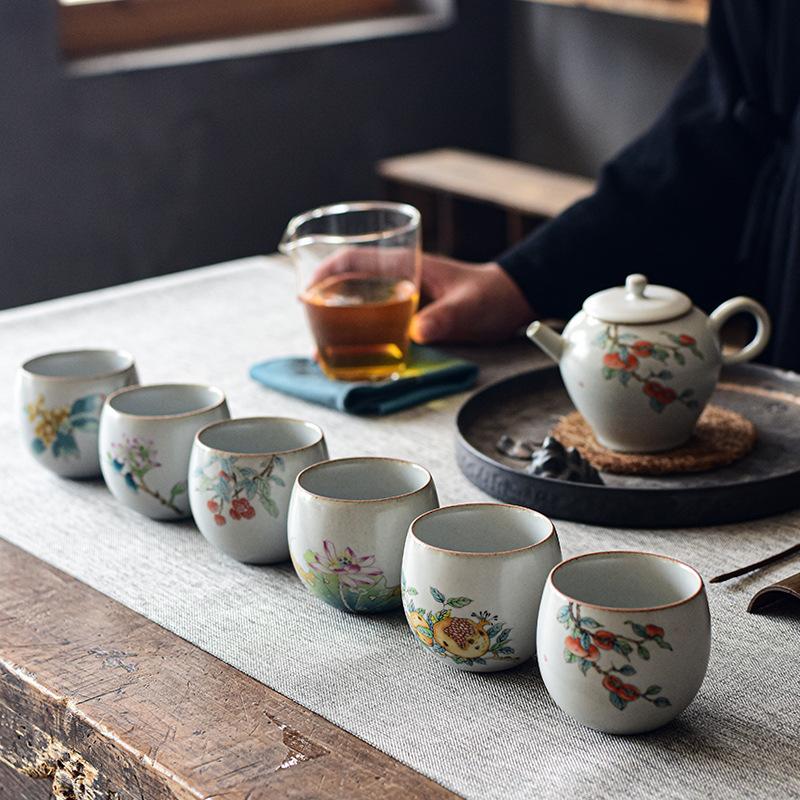 Azul y blanco Ru horno taza de té taza maestra taza de té Kung Fu taza de té de cerámica juego de té taza personal grande taza individual té