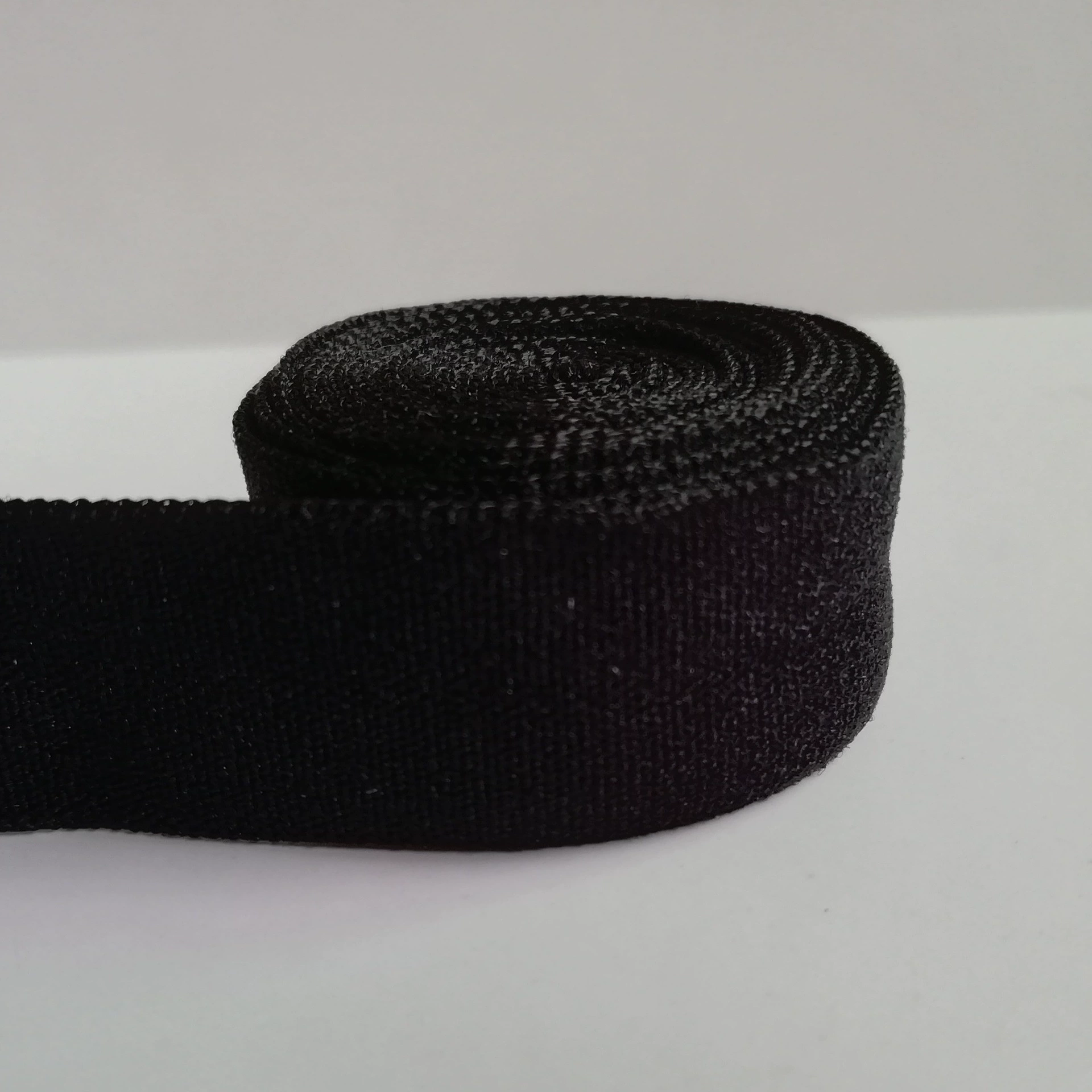 Прямые продажи с фабрики, черная эластичная матовая полускладная эластичная лента из полиэстера с подолом