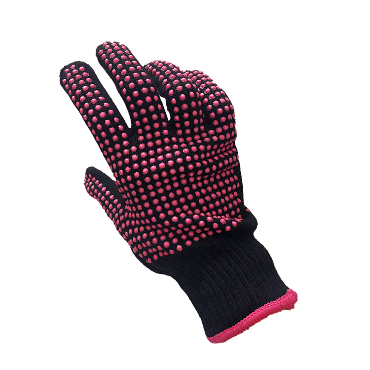 Guantes de peluquería resistentes a altas temperaturas transfronterizos guantes de silicona con cuentas de PVC rizador de pelo guantes de aislamiento térmico anti-quemaduras en caliente recta