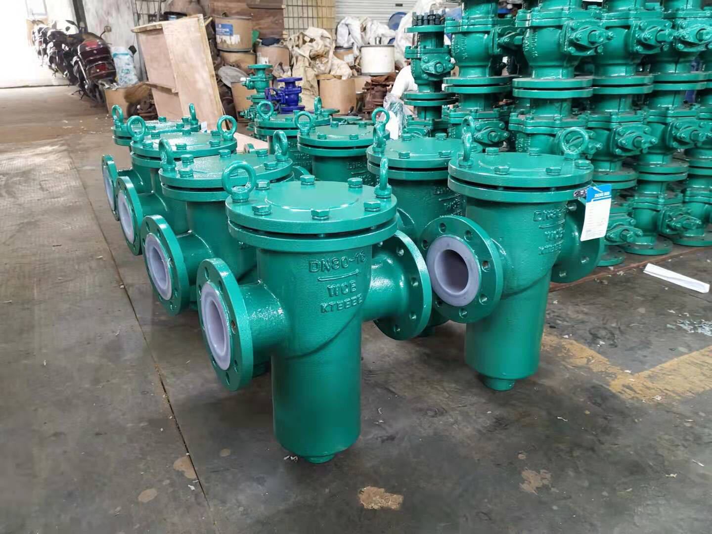 厂家专业生产 衬氟蓝式过滤器LG41F4-16C  铸钢体衬氟提篮过滤器