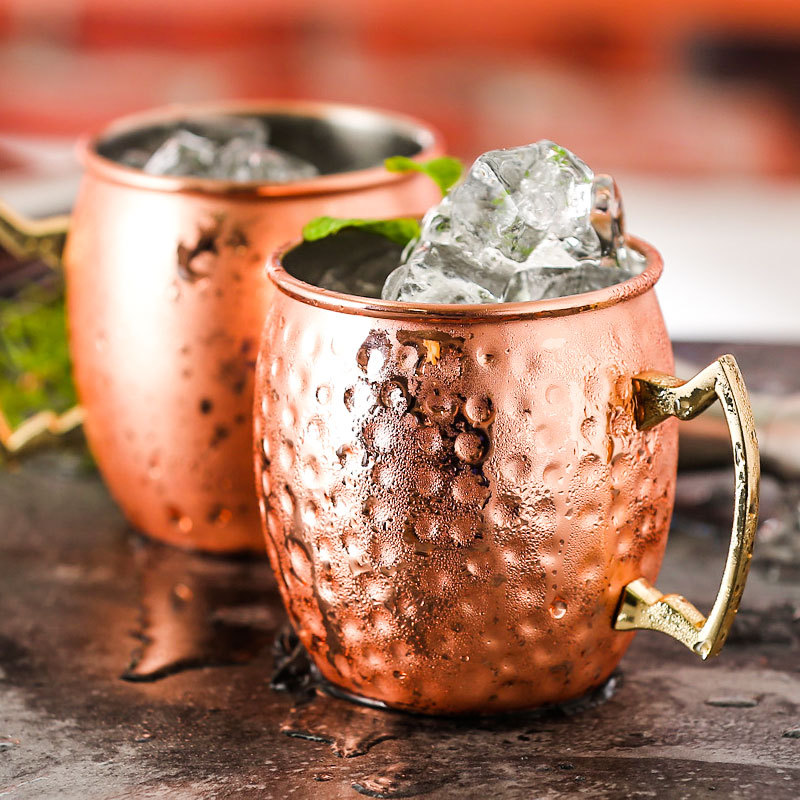 Hammer Point Copper Cup Moscow Mule Cup Moscow Mule Stainless Steel Cocktail Cup Metal Wine Glass Bar Cup