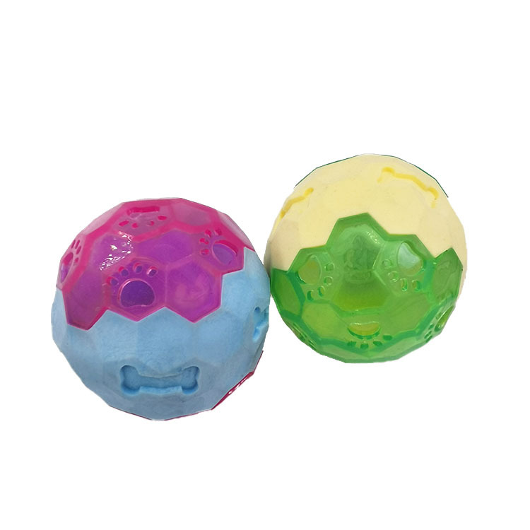 Nuevos productos transfronterizos tpr juguetes de mascotas LED luminoso bolas elásticas espumantes fragancias molares fábrica de juguetes de perros resistentes a la mordida