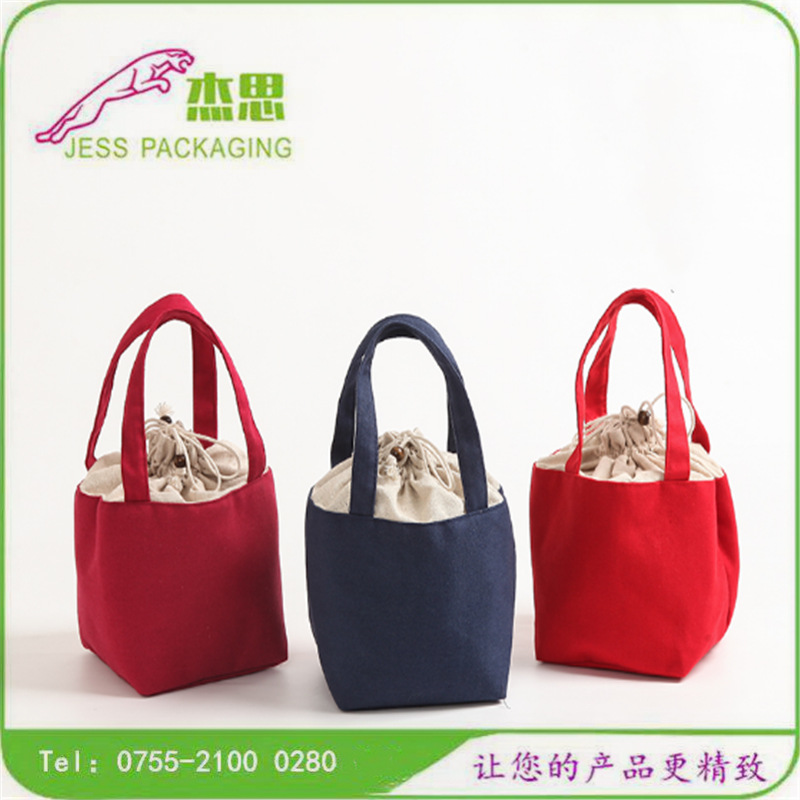 设计新款棉布大容量化妆品收纳桶手提袋手机束口袋量大从优