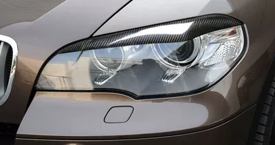 Suitable for BMW 08-13 x5 carbon fiber lamp eyebrow E70 headlight modification accessories headlight lamp eyebrow decorative stickers (Lamp eyebrow)