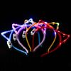 Highlight and lengthened 14 light plush rabbits ears glowing hair hoop push gold silk feathers glowing cat ear hoop