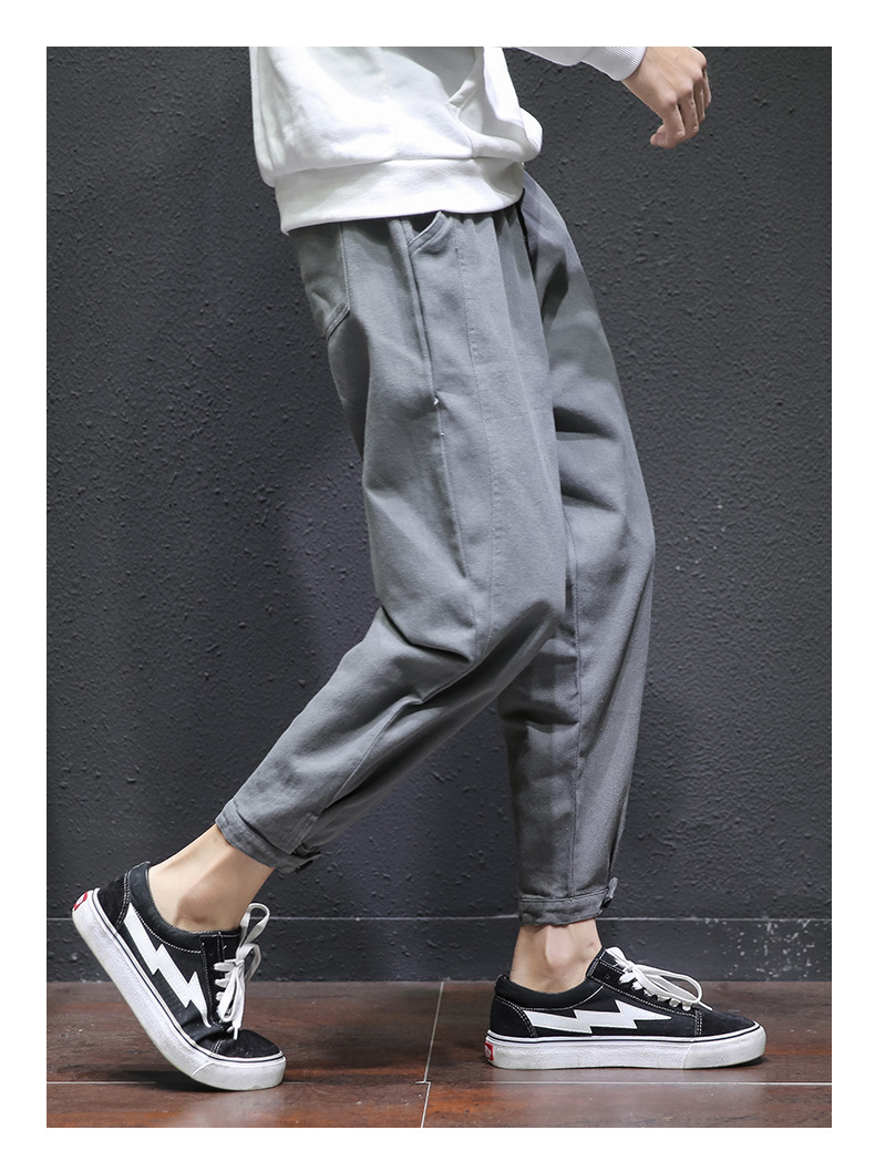Supply Large Size Men's Casual Pants Spring and Autumn Loose Beam Feet  Harem Pants Fashion Cotton Casual Tooling Pants Men-