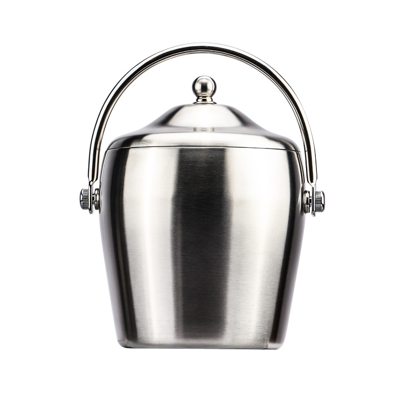 加厚不锈钢冰桶酒吧ktv专用手提便携冰块桶红酒香槟冰粒桶配夹