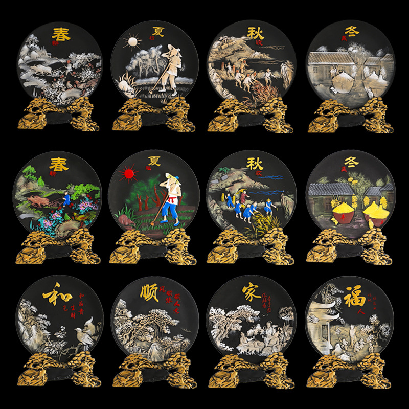 Creative Gift, Round Activated Carbon Sculpture, Business Moving Gift, Decorative Item, Chinese Retro Ornament, Wholesale