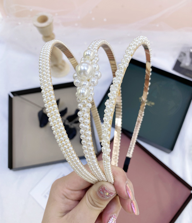 Korean Fashion Sweet Twist  Braid Pearl Hair Hoop Female Korean Ladies Hair Accessories Wave Bride Fine Edge Headband Wholesale Nihaojewelry display picture 15